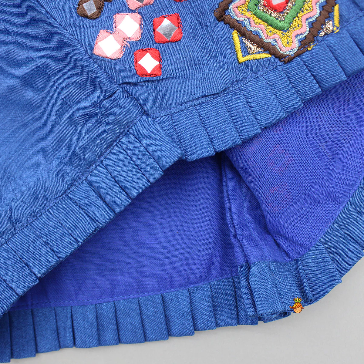 Embroidered Blue Top And Flared Lehenga - Image 5