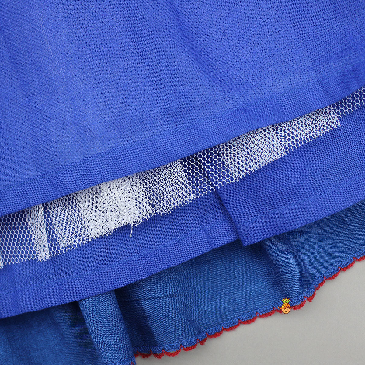 Embroidered Blue Top And Flared Lehenga - Image 6