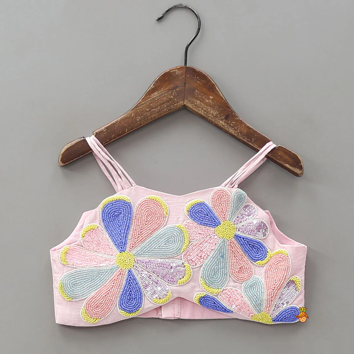 Embroidered Cape-Style Crop Top And Flared Palazzo - Image 4