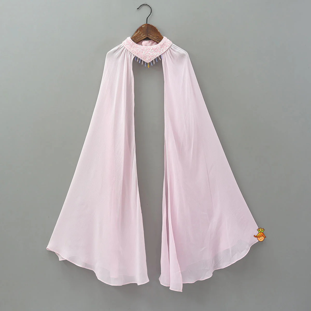 Embroidered Cape-Style Crop Top And Flared Palazzo - Image 6
