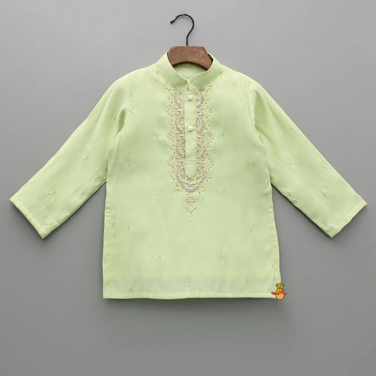 Zardozi Embroidered Green Kurta And Pyjama - Image 3
