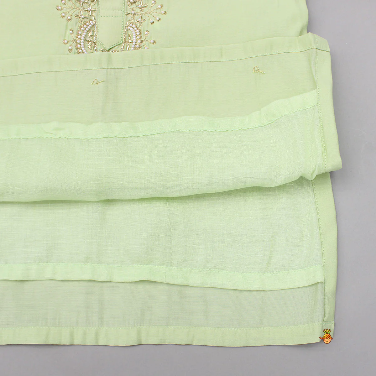 Zardozi Embroidered Green Kurta And Pyjama - Image 5