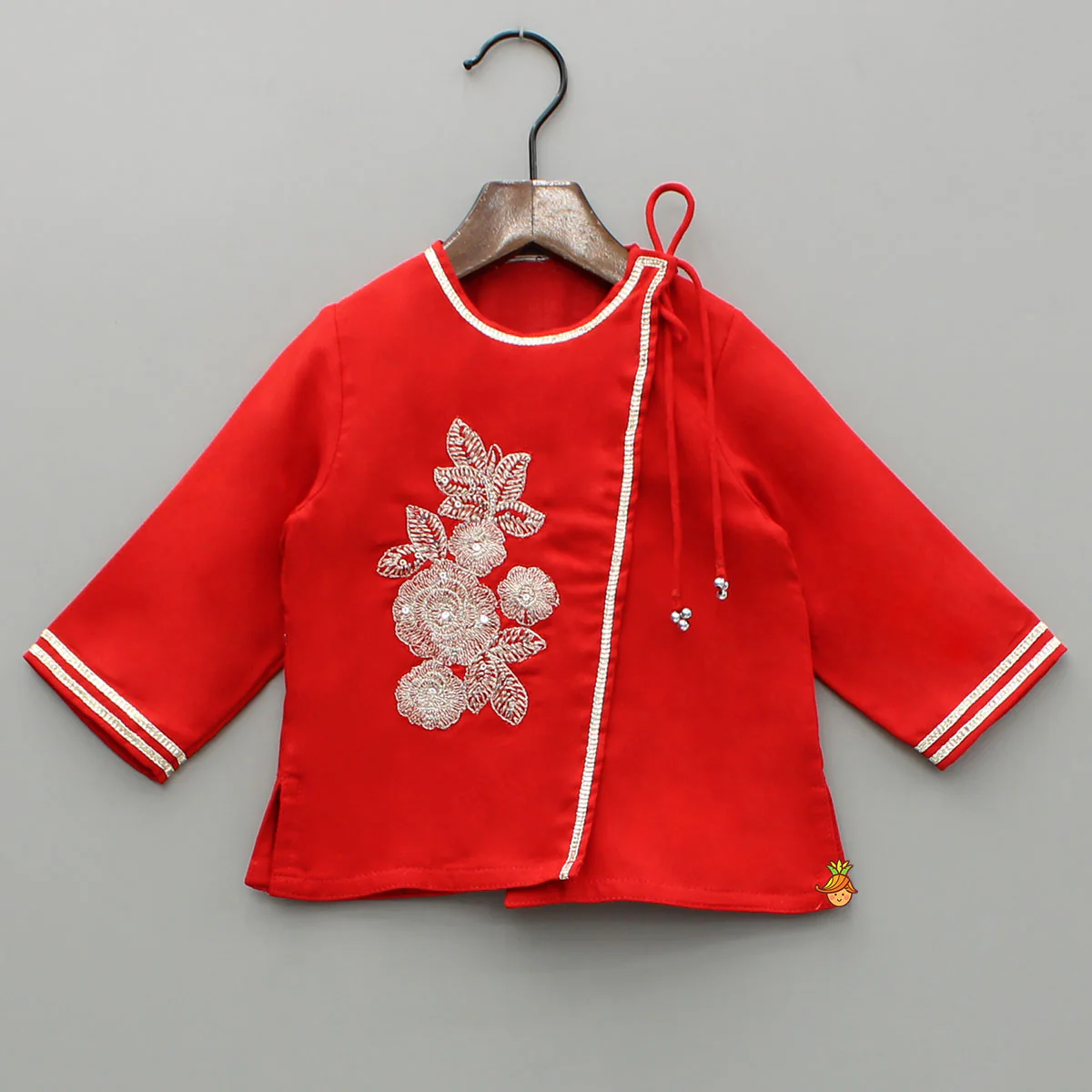 Embroidered Kurta And Dhoti With Cap And Booties - Image 4