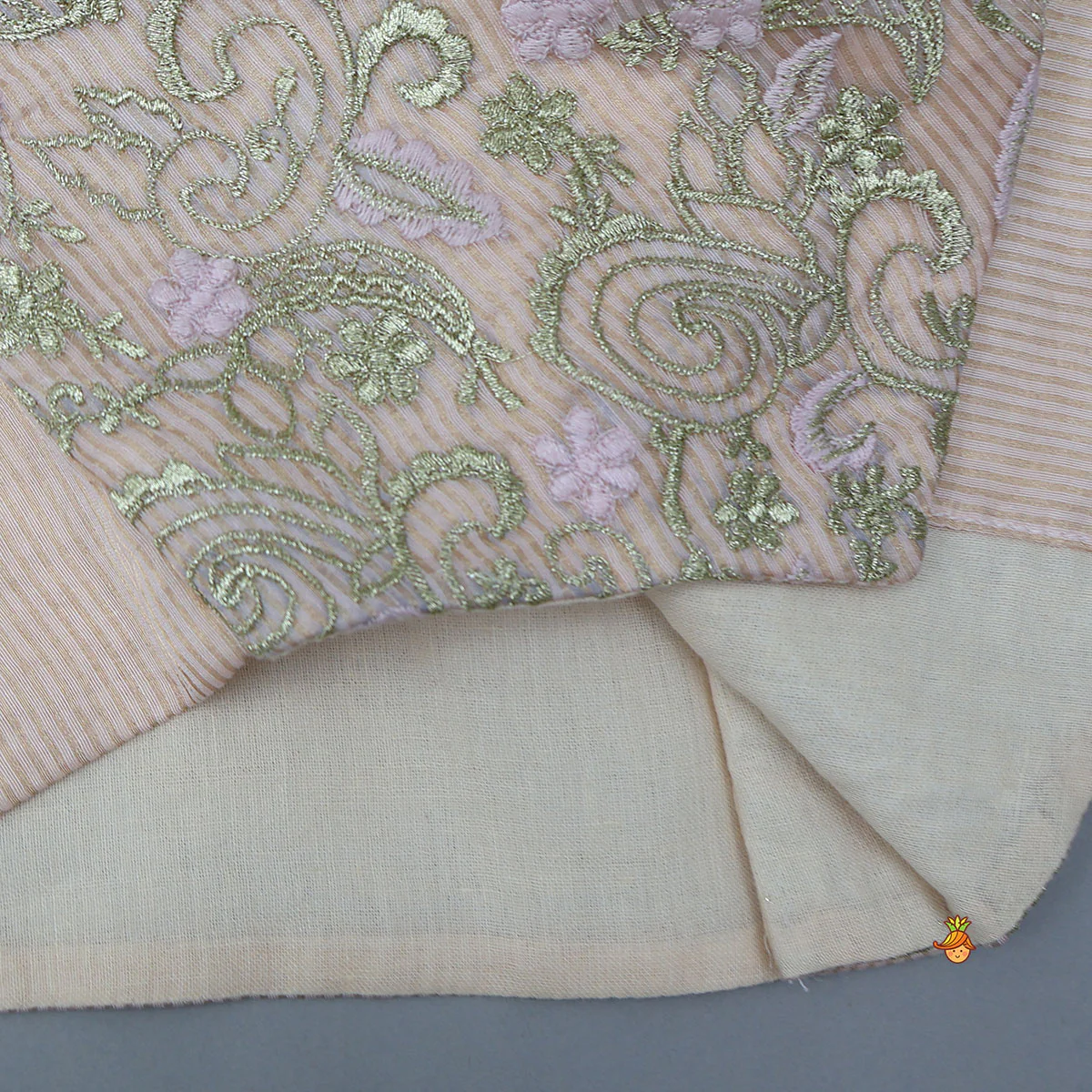 Embroidered Notch Collar Top And Flared Palazzo - Image 5