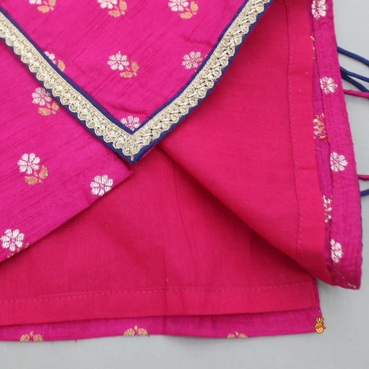 Embroidered Pink Halter Neck Kurti With Tulip Dhoti And Dupatta - Image 6