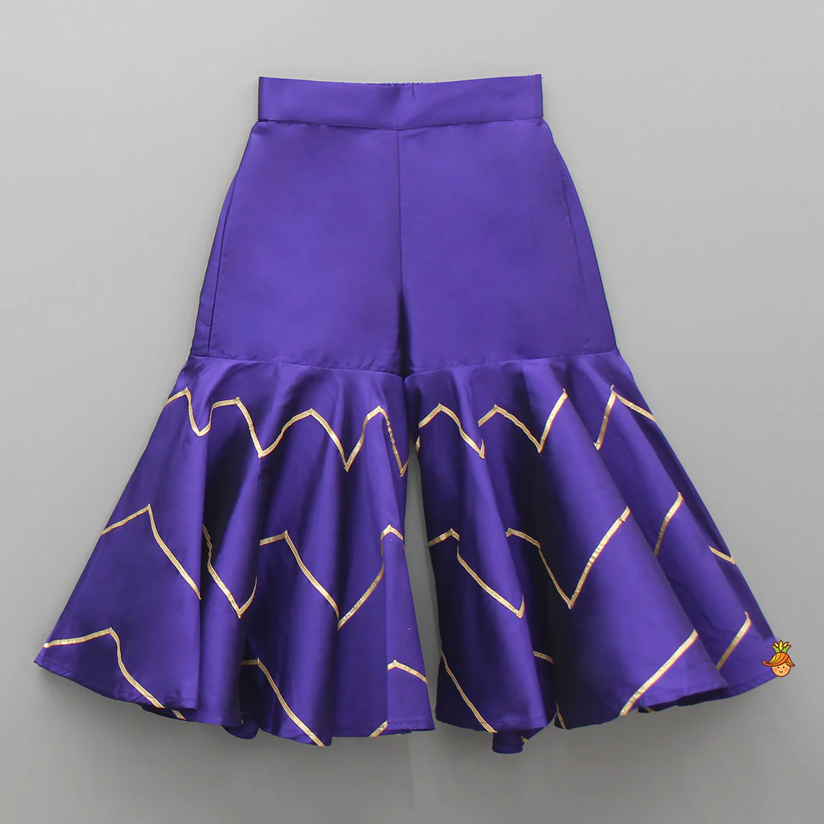 Embroidered Purple Kurti And Sharara With Net Dupatta - Image 5