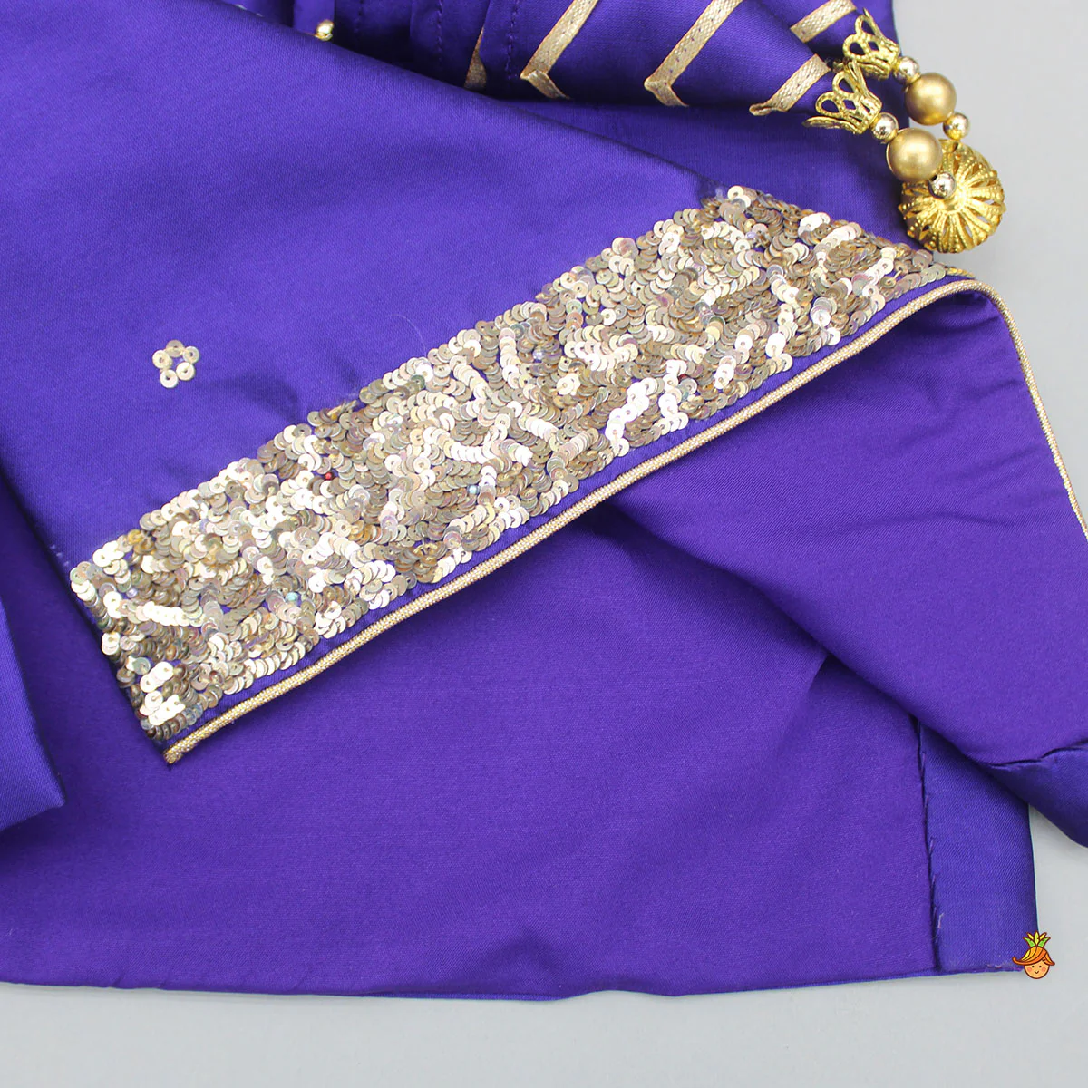 Embroidered Purple Kurti And Sharara With Net Dupatta - Image 6