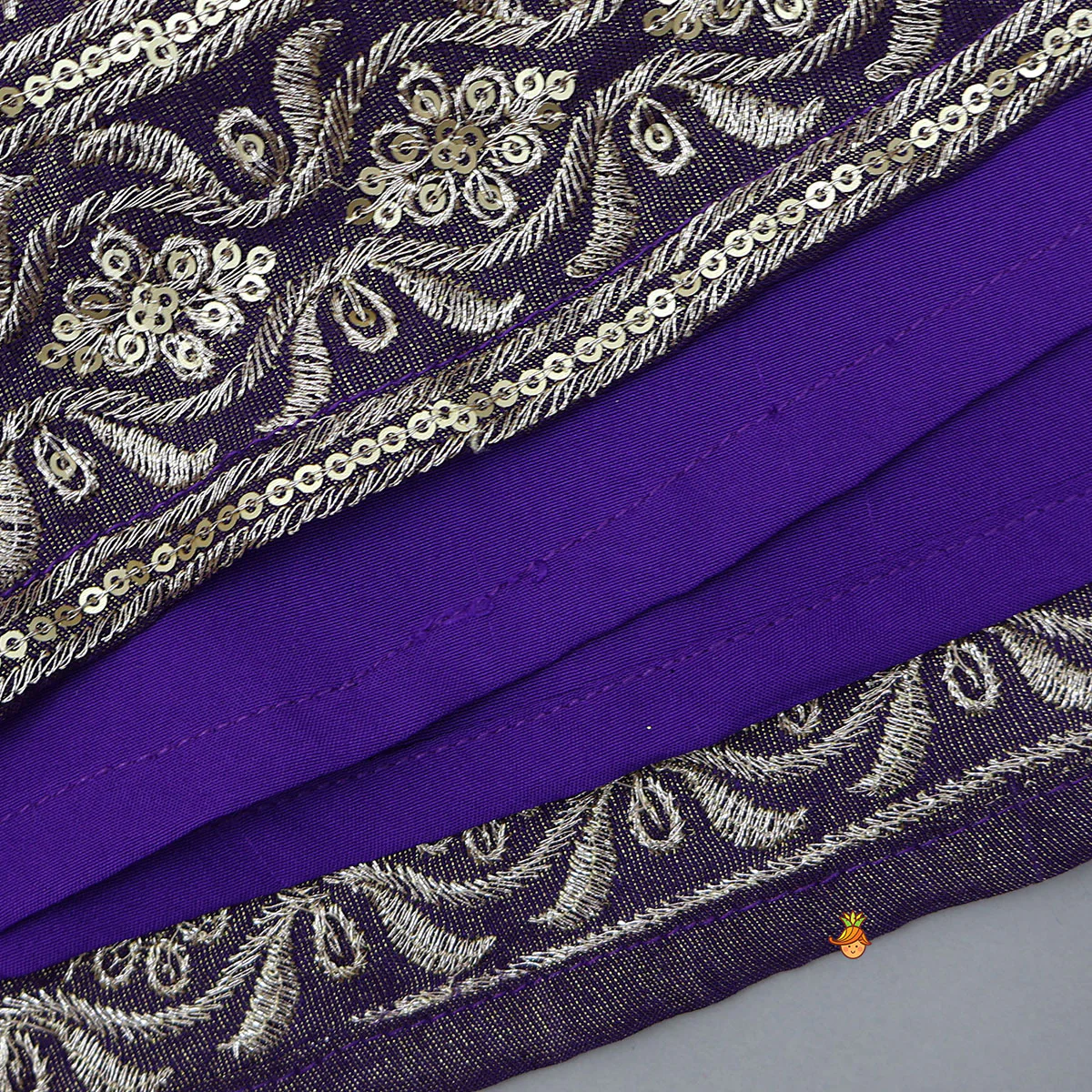 Embroidered Purple Top And Pleated Lehenga With Net Dupatta - Image 7