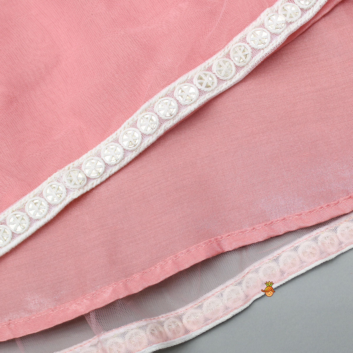 Embroidered Top And Dual Tone Lehenga With Net Dupatta - Image 7
