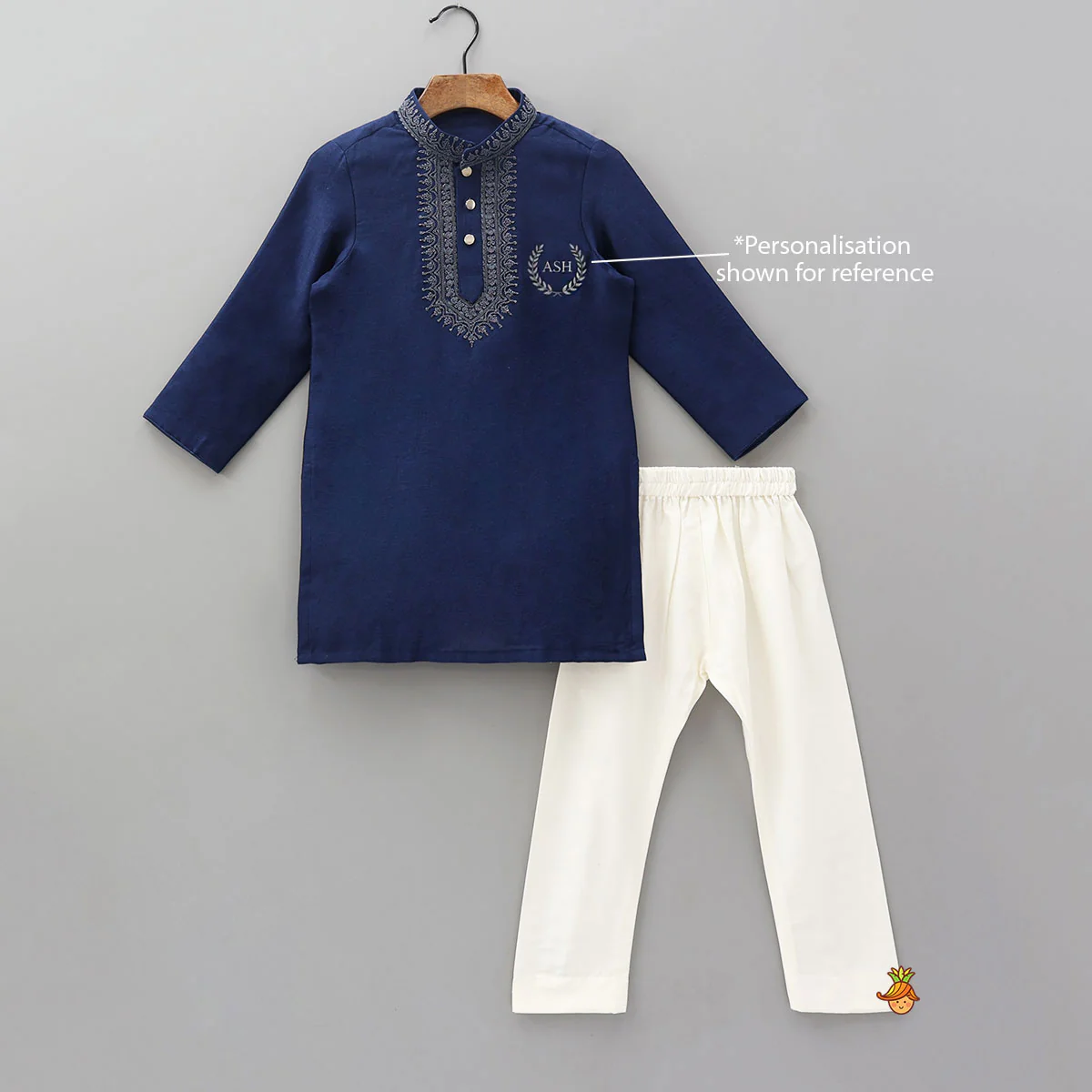 Embroidered Yoke Kurta And Pyjama - Image 6