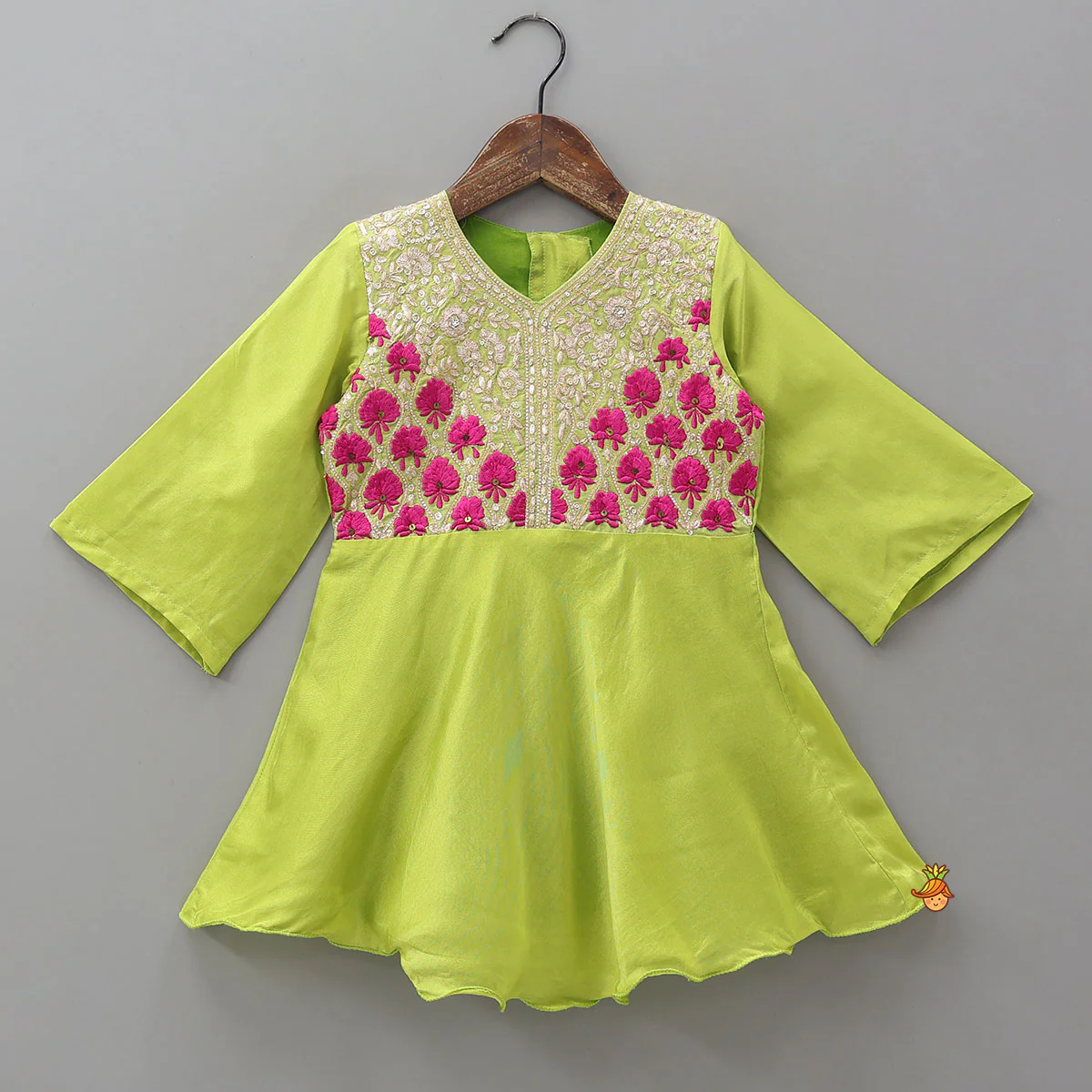 Embroidered Yoke Kurti And Dhoti Pant - Image 3