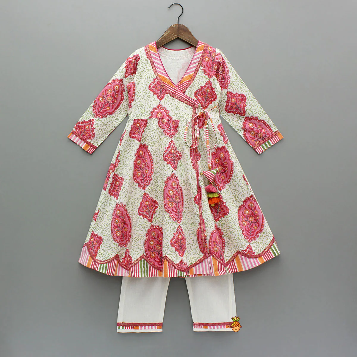 Ethnic Angrakha Style Kurti And Pant