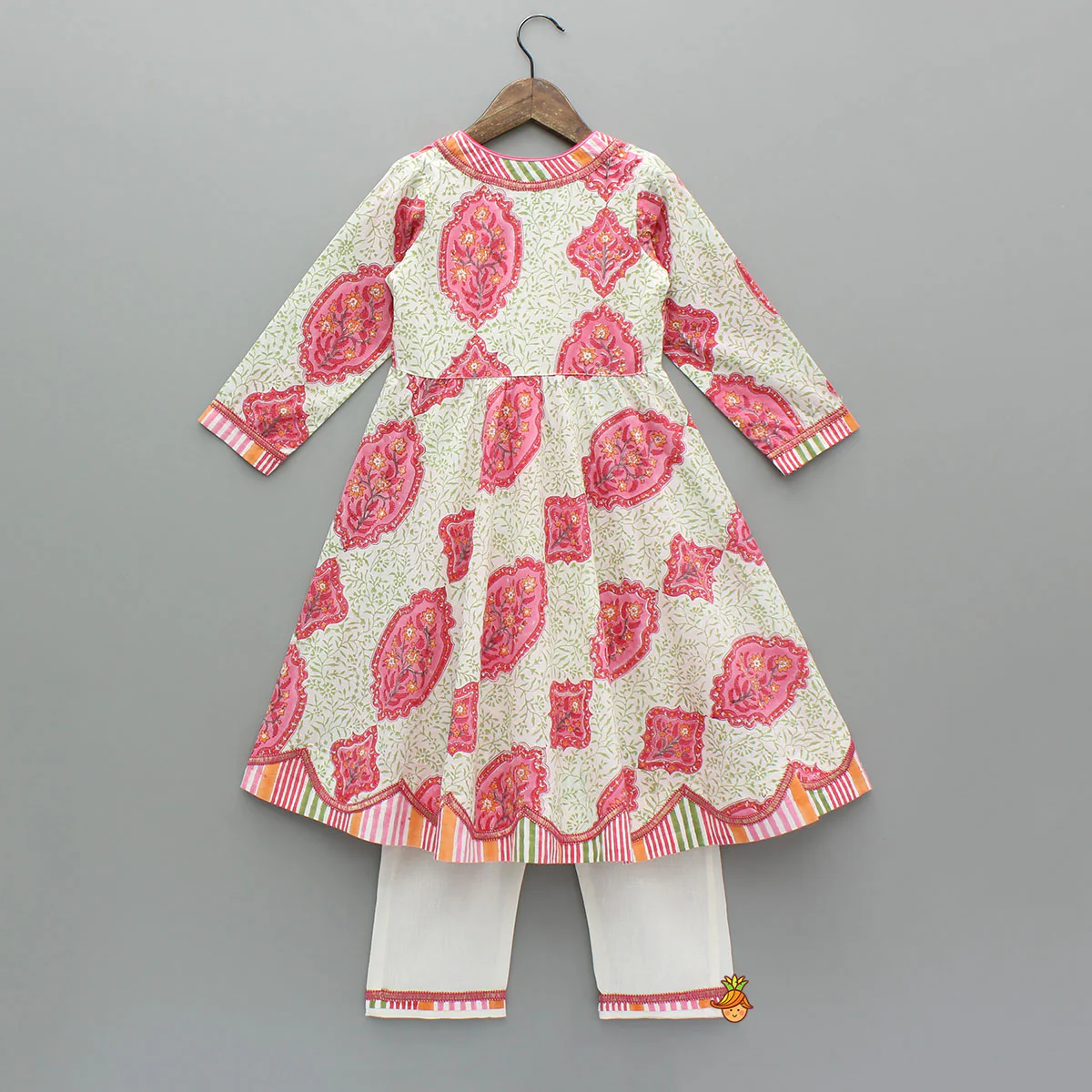 Ethnic Angrakha Style Kurti And Pant - Image 2
