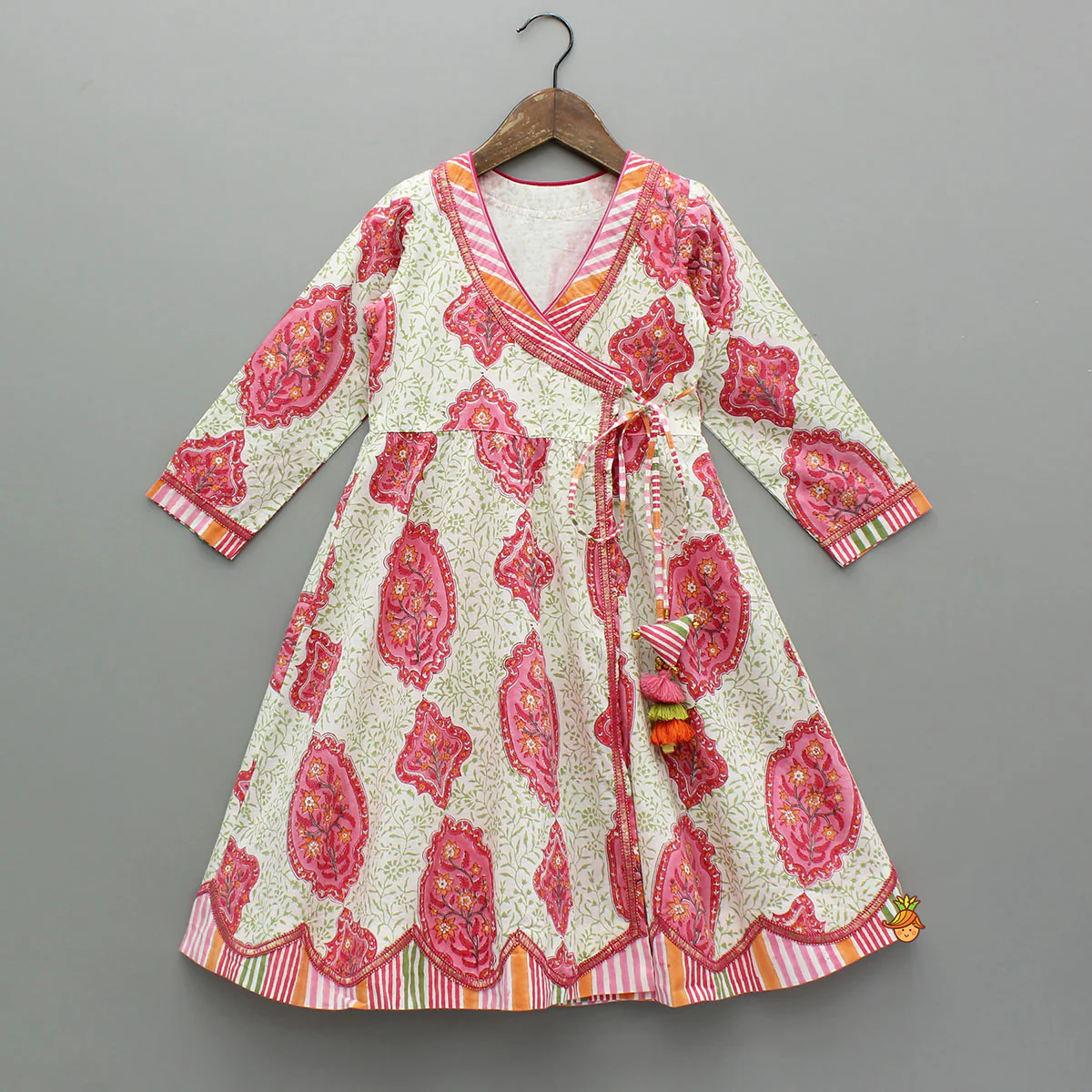 Ethnic Angrakha Style Kurti And Pant - Image 3