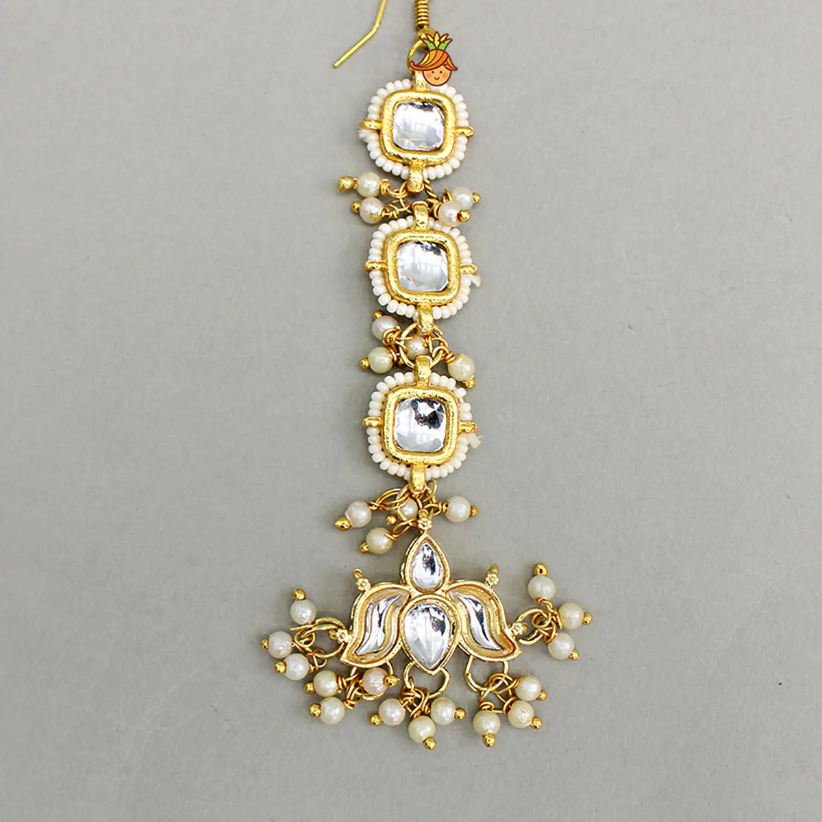 Ethnic Artificial Stones Embellished Maang Tikka - Image 3