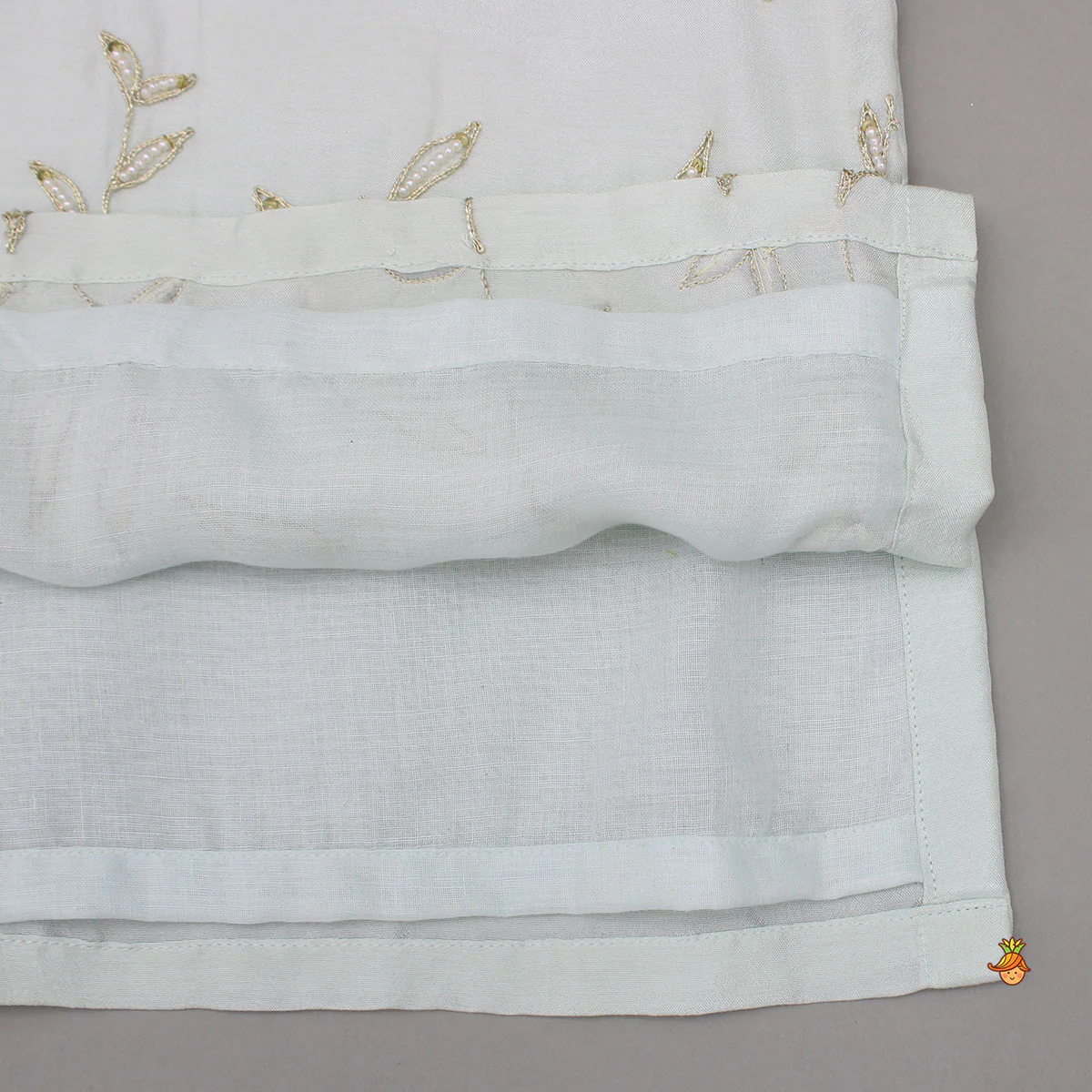 Ethnic Embroidered Blue Embellished Kurta With Pyjama - Image 5