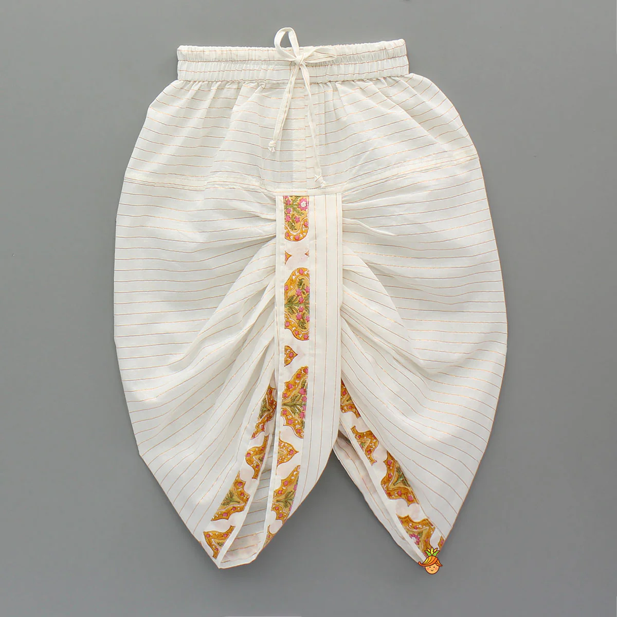 Ethnic Floral Print Kurta With Stylish Jacket And Dhoti - Image 5
