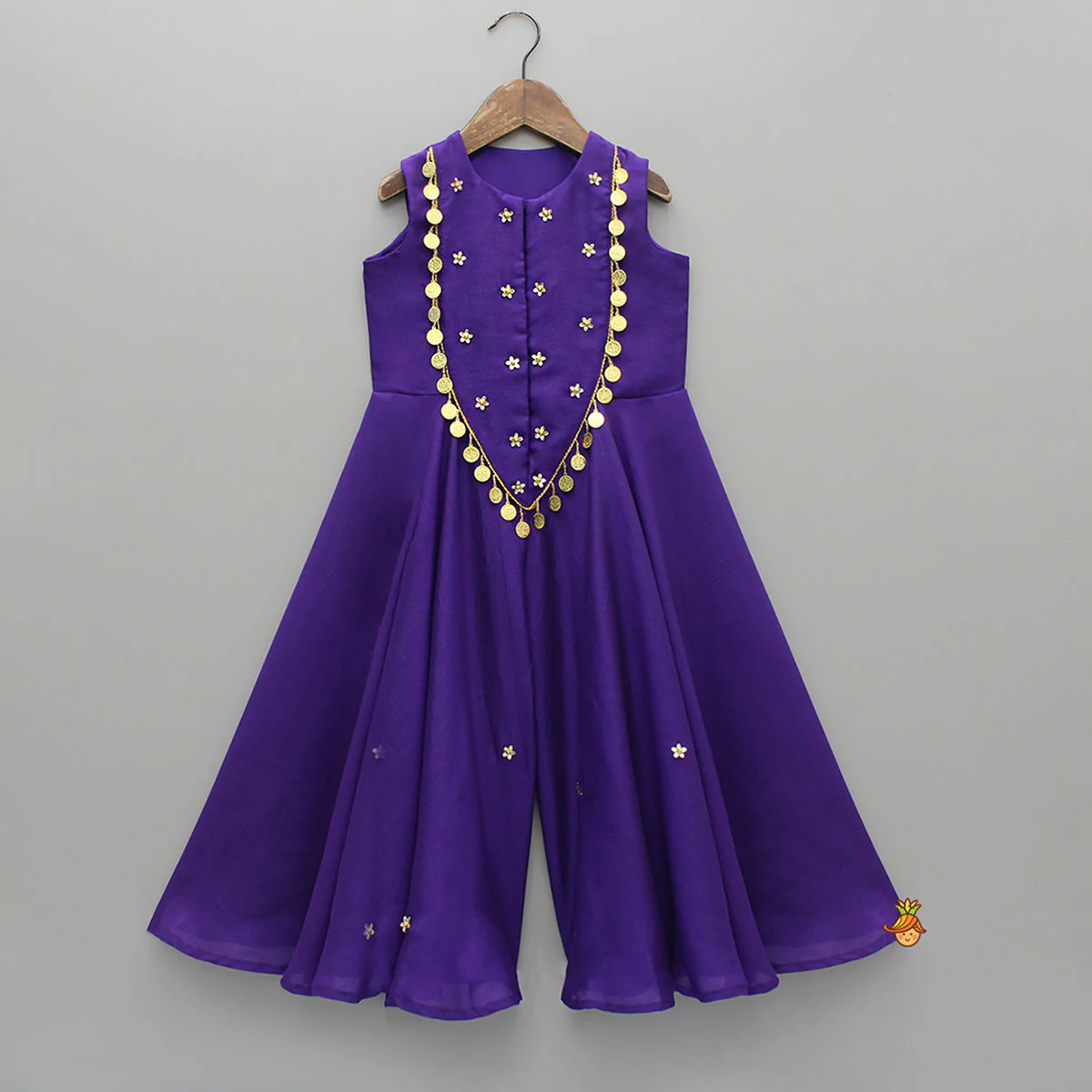 Ethnic Floral Sequins Flowy Jumpsuit