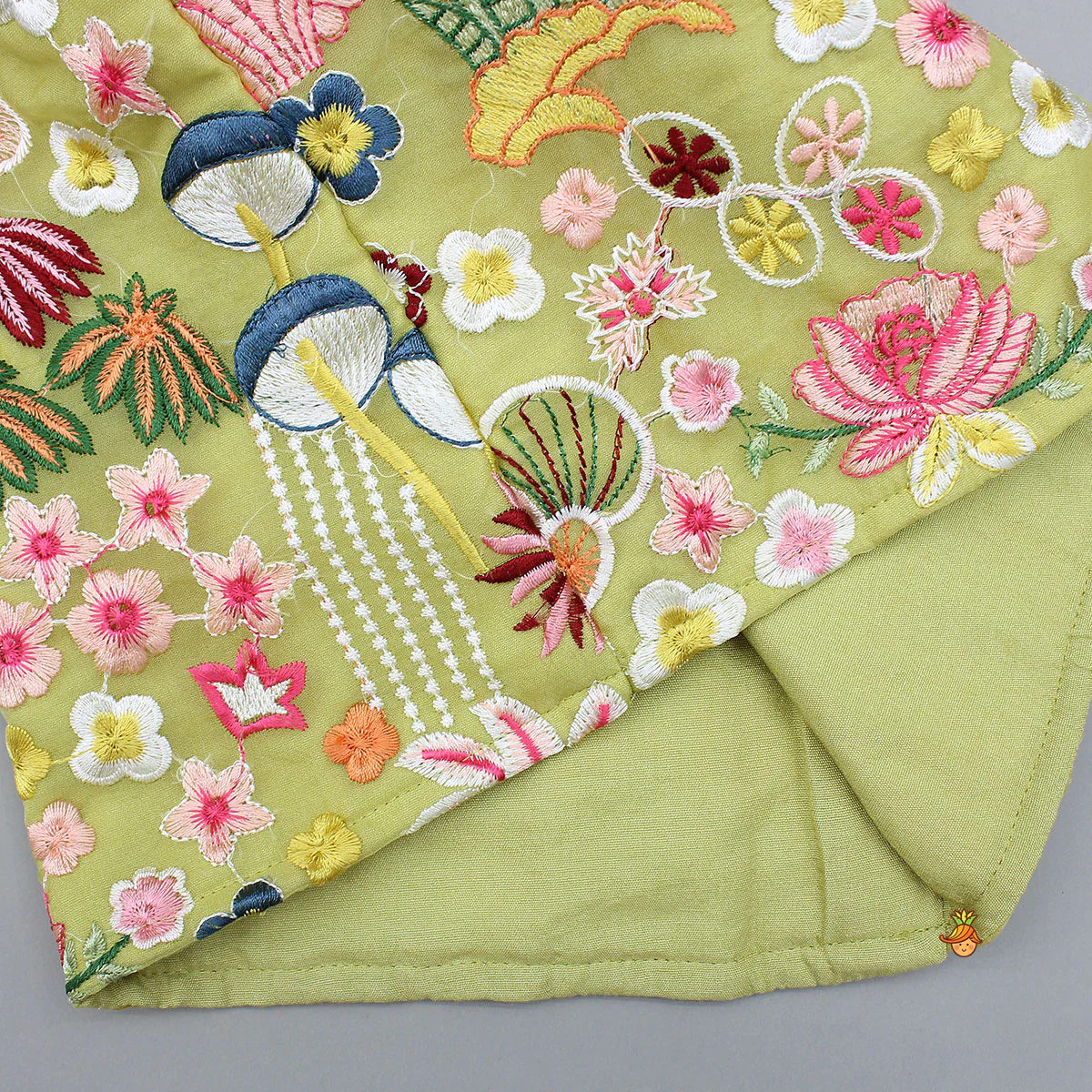 Ethnic Kurta And Floral Embroidered Jacket With Pyjama - Image 10