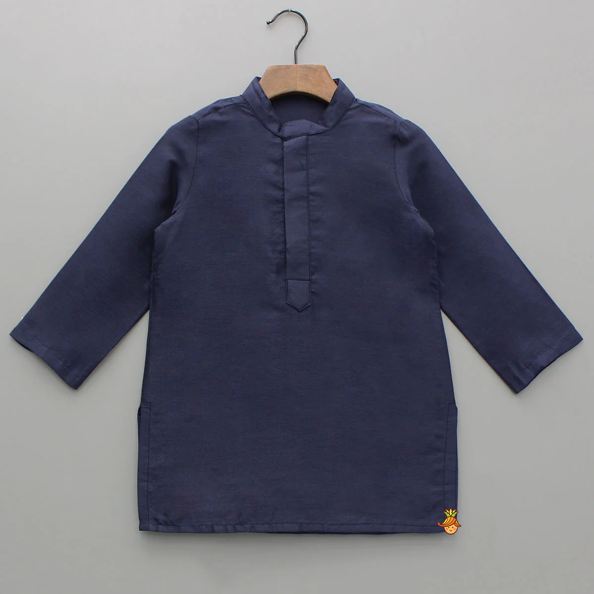 Ethnic Kurta With Diagonal Button Detail Jacket And Pyjama - Image 4