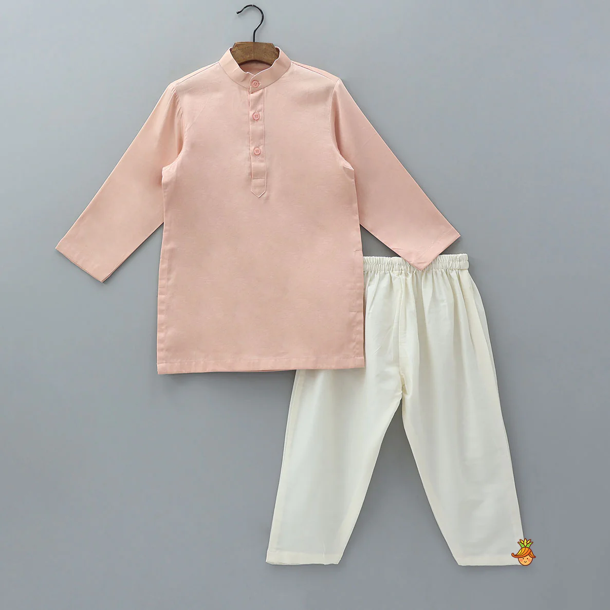 Ethnic Kurta With Embroidered Collar Jacket And Pyjama - Image 3
