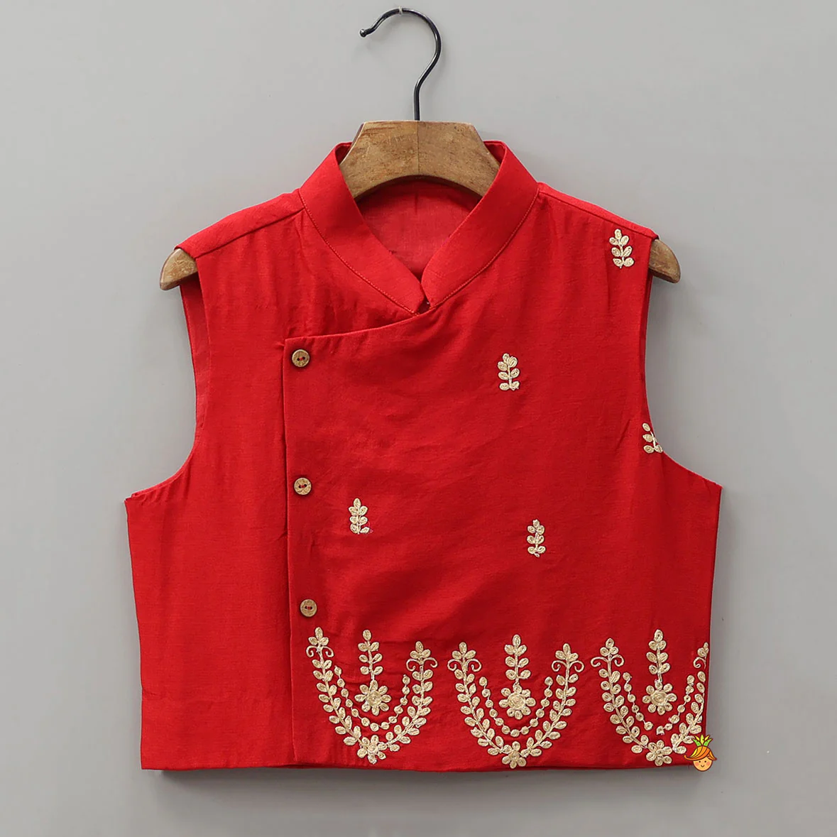 Ethnic Kurta With Embroidered Jacket And Pyjama - Image 6