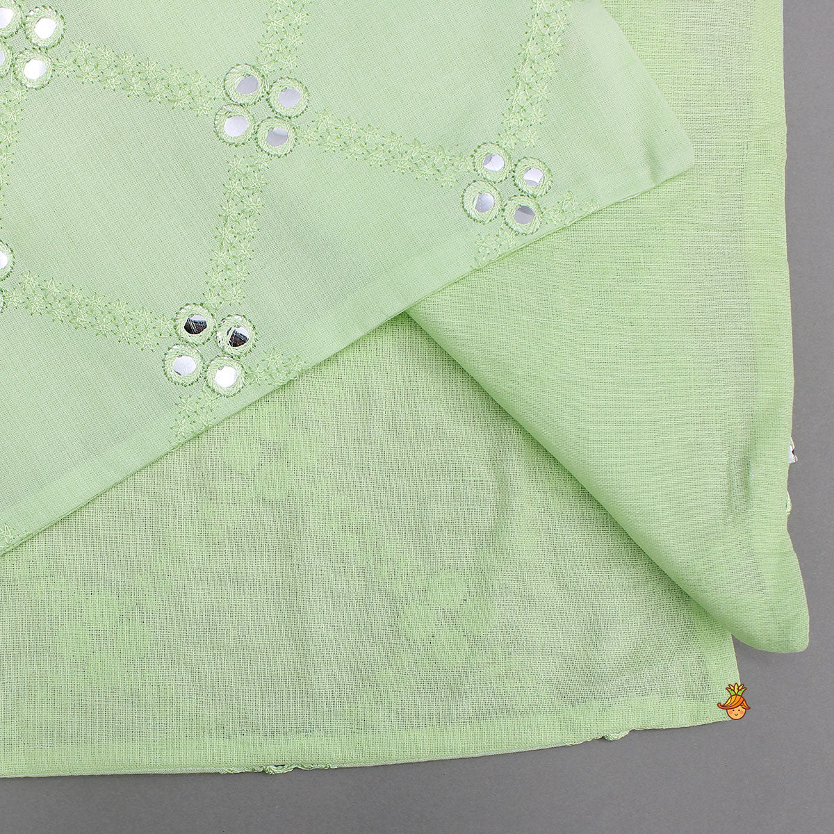 Ethnic Kurta With Faux Mirror Work Jacket And Pyjama - Image 8