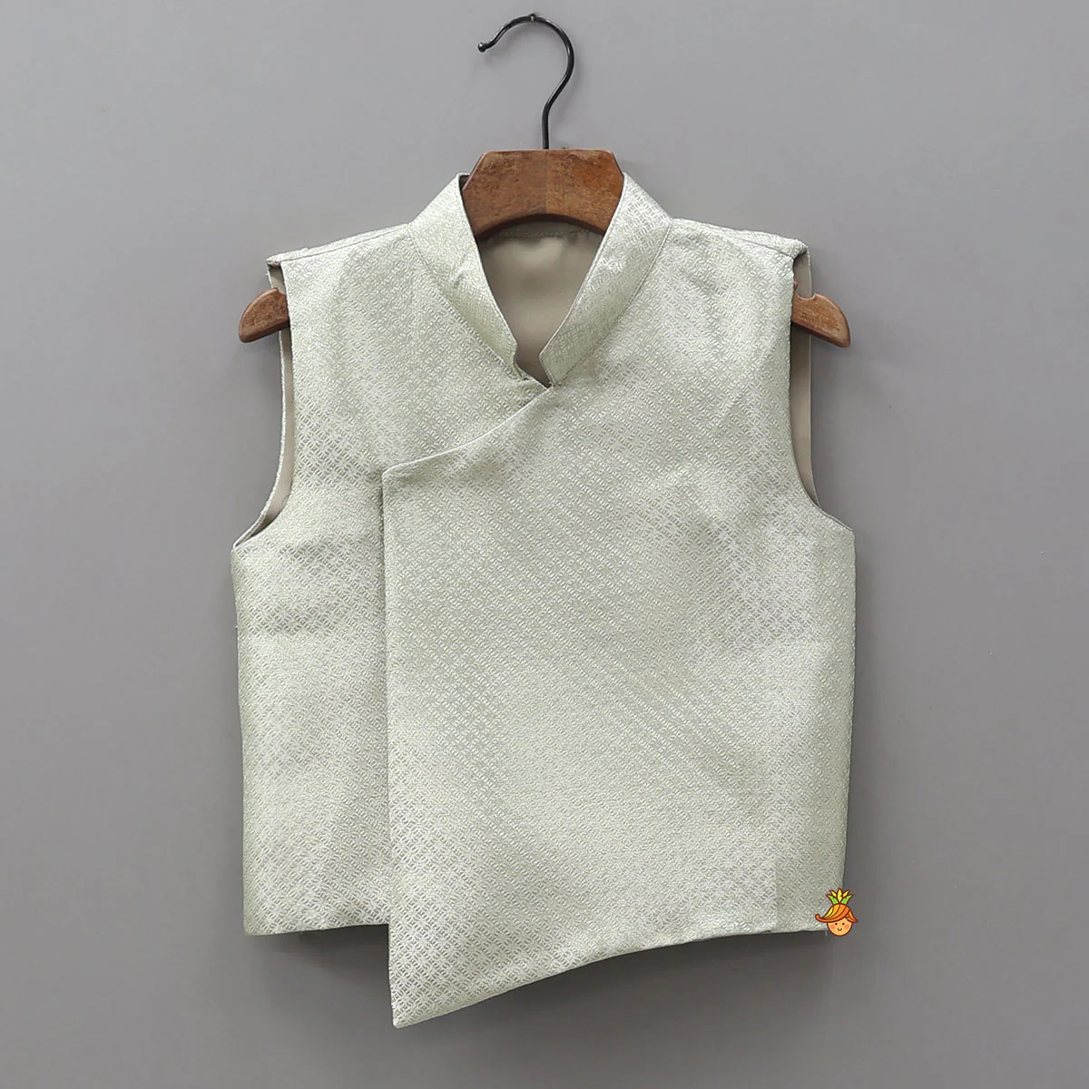 Ethnic Kurta With Front Open Brocade Jacket And Matching Pyjama - Image 6