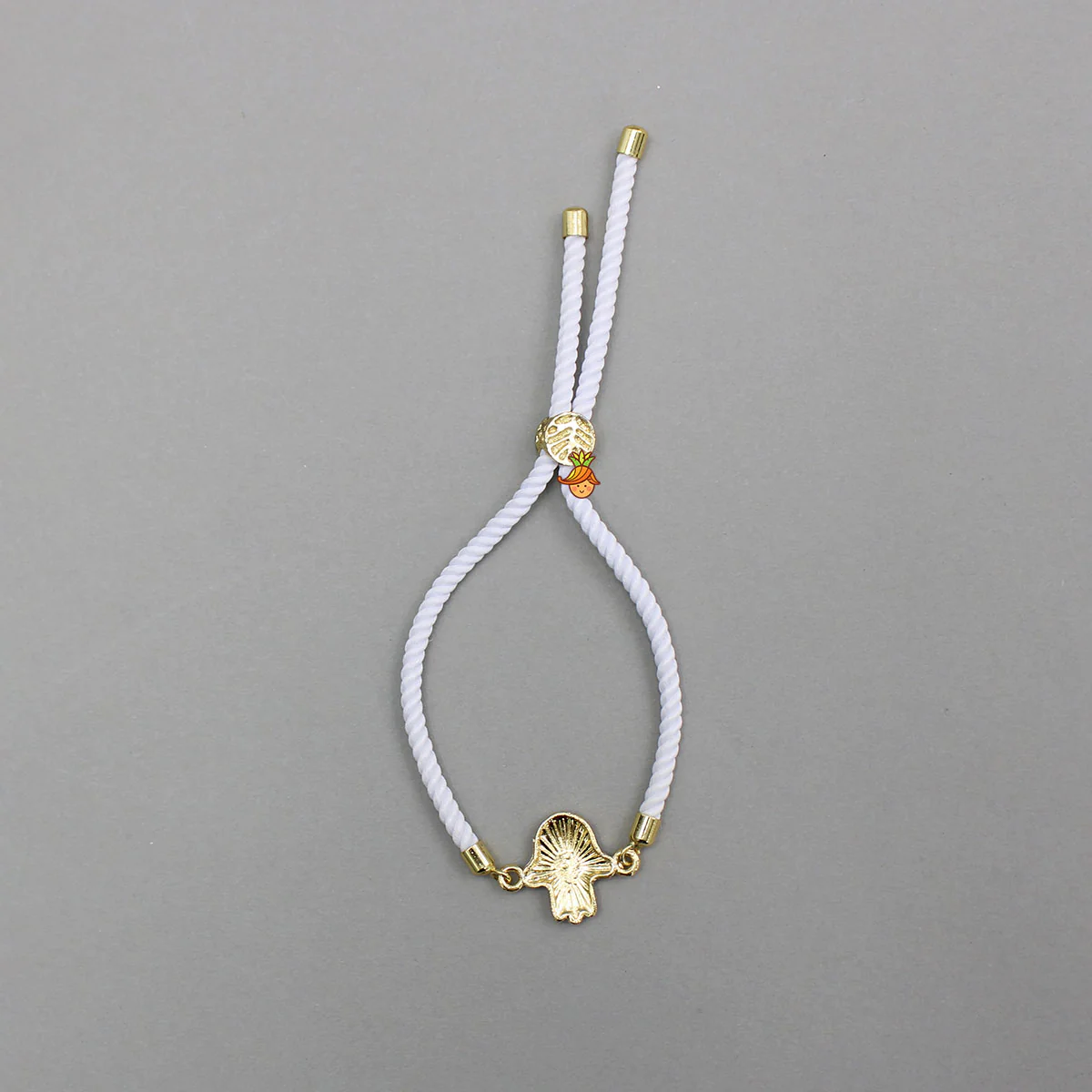 Evil Eye Adjustable White Rope String Rakhi - Image 2