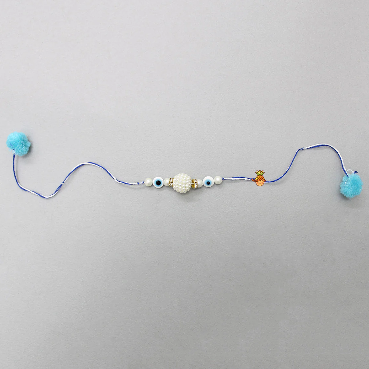 Evil Eye Pom-Pom Detail Rakhi - Image 2
