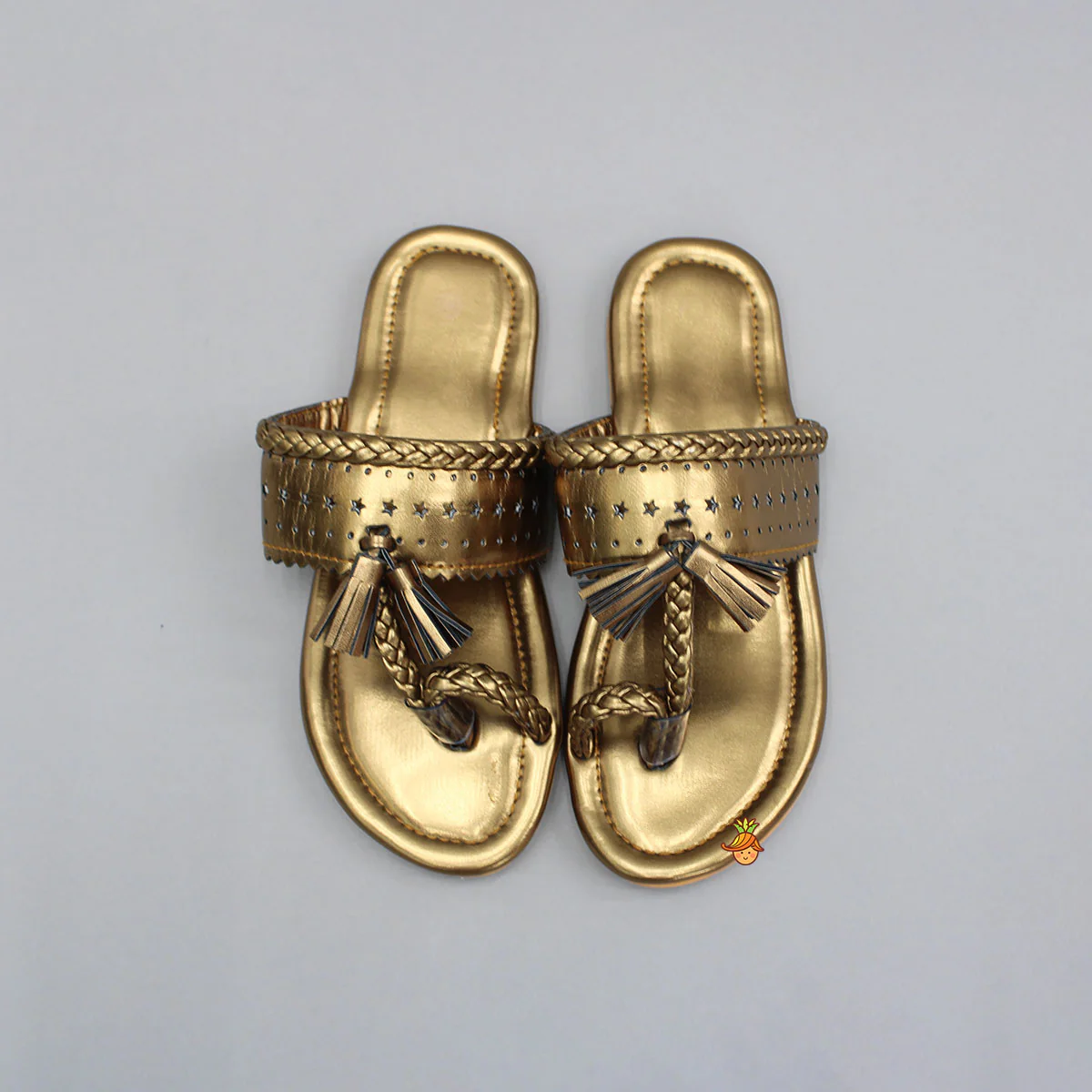 Exquisite Braid Detailed Kolhapuri Flats - Image 3