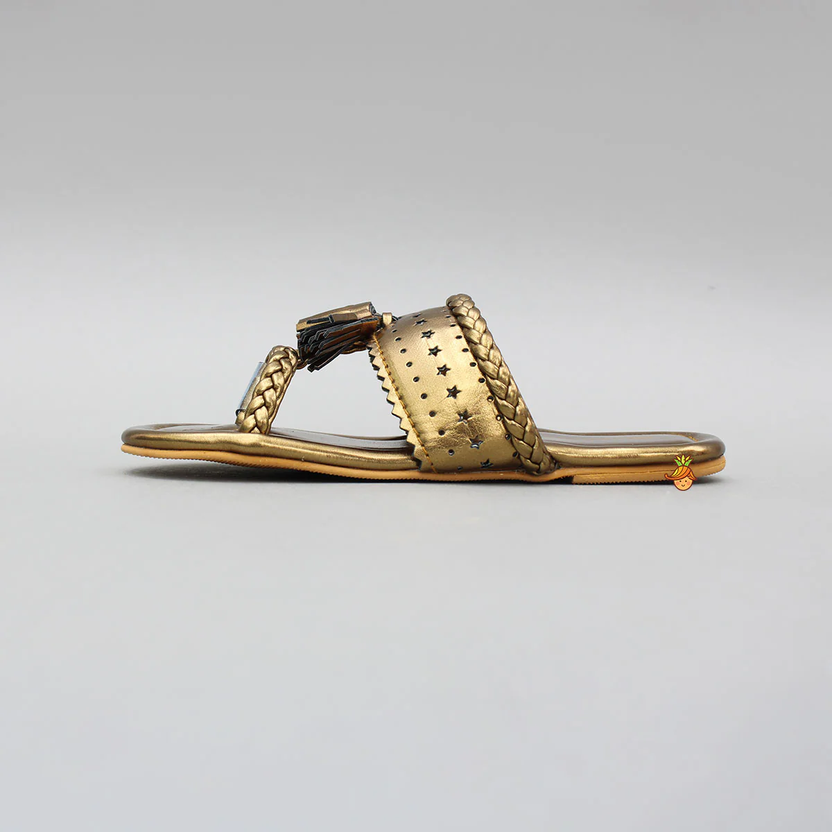 Exquisite Braid Detailed Kolhapuri Flats - Image 5