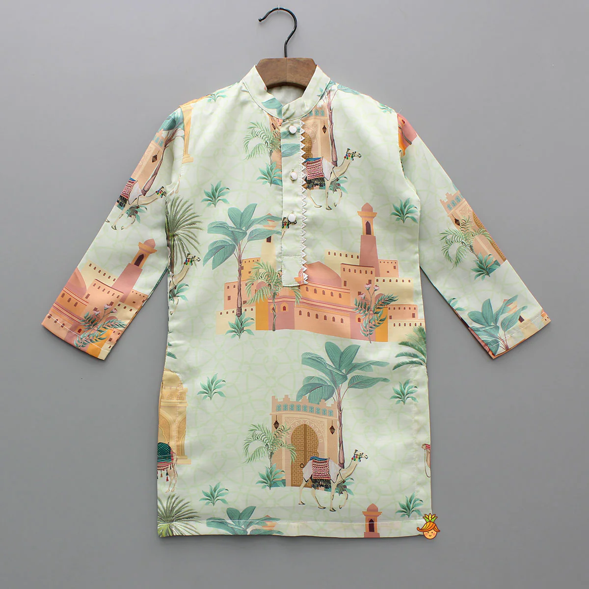 Exquisite Ethnic Print Kurta With Pyjama - Image 3