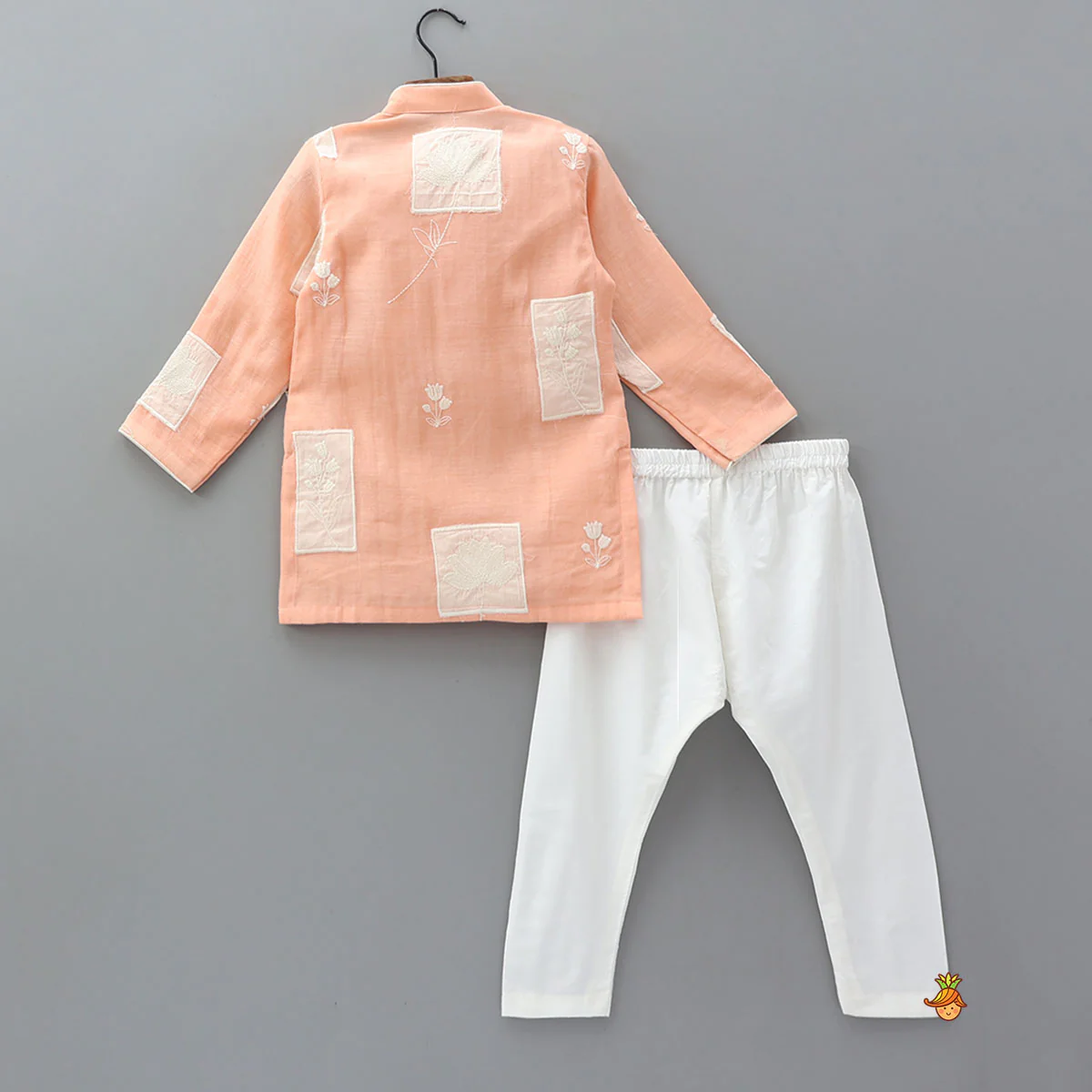 Exquisite Floral Applique Work Kurta And Pyjama - Image 2