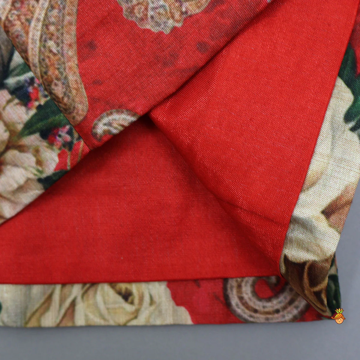 Exquisite Floral Printed Jacket Style Top With Flared Pants And Embroidered Belt - Image 5