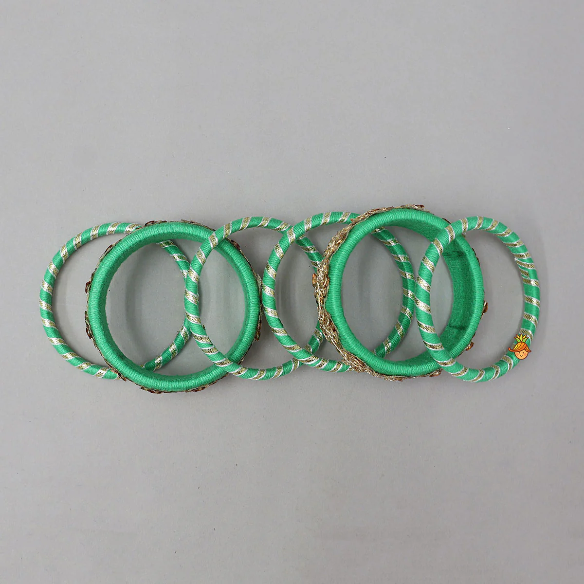 Exquisite Floral Sequin Work Thread Bangles - Image 3