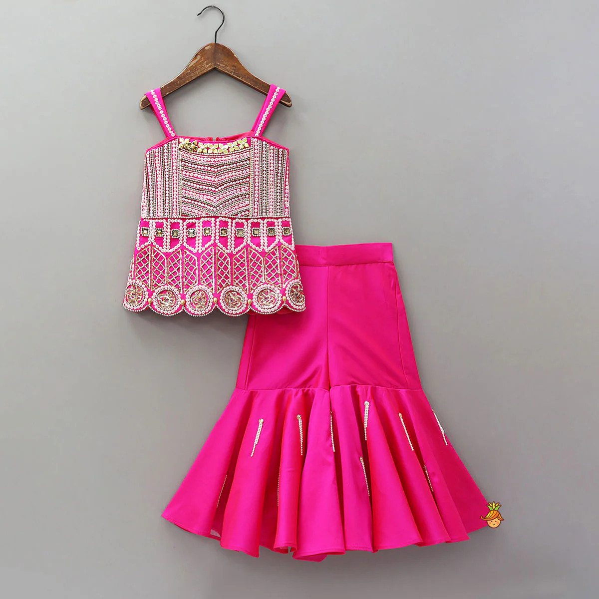Exquisite Kurti With Flared Sharara And Dupatta - Image 3