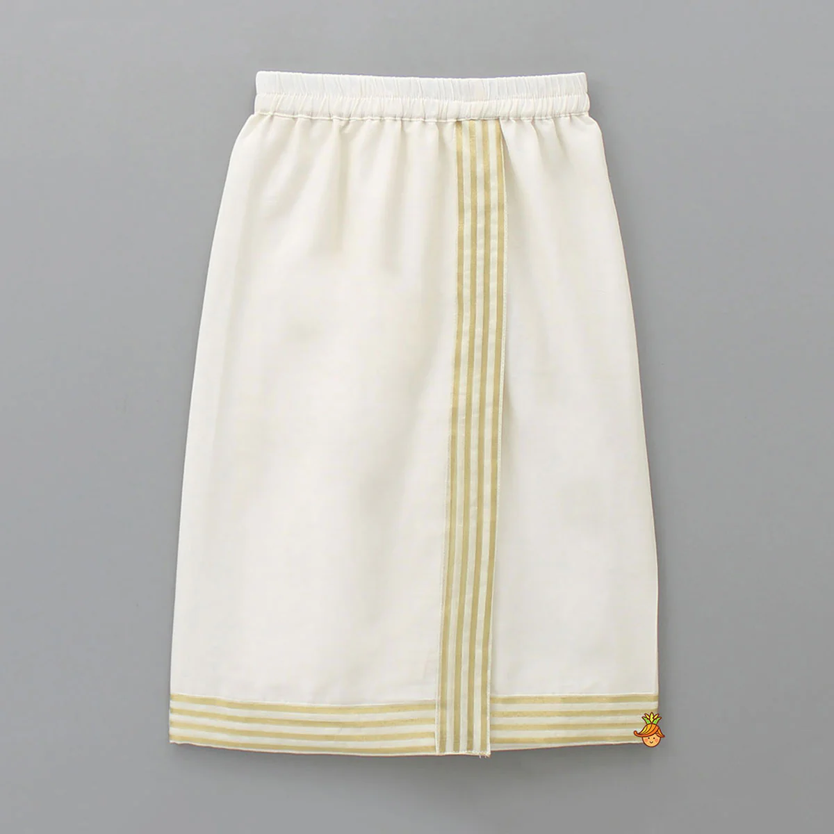 Exquisite Off White Shirt And Stitched Lungi With Shawl - Image 5