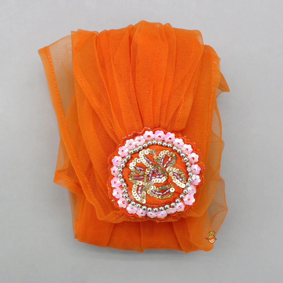 Exquisite Orange Kurti With Flared Sharara And Choker Dupatta - Image 12
