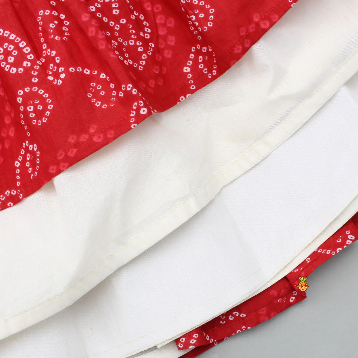 Exquisite Strappy Embellished Top With Multicolour Bandhani Printed Lehenga And Dupatta - Image 7