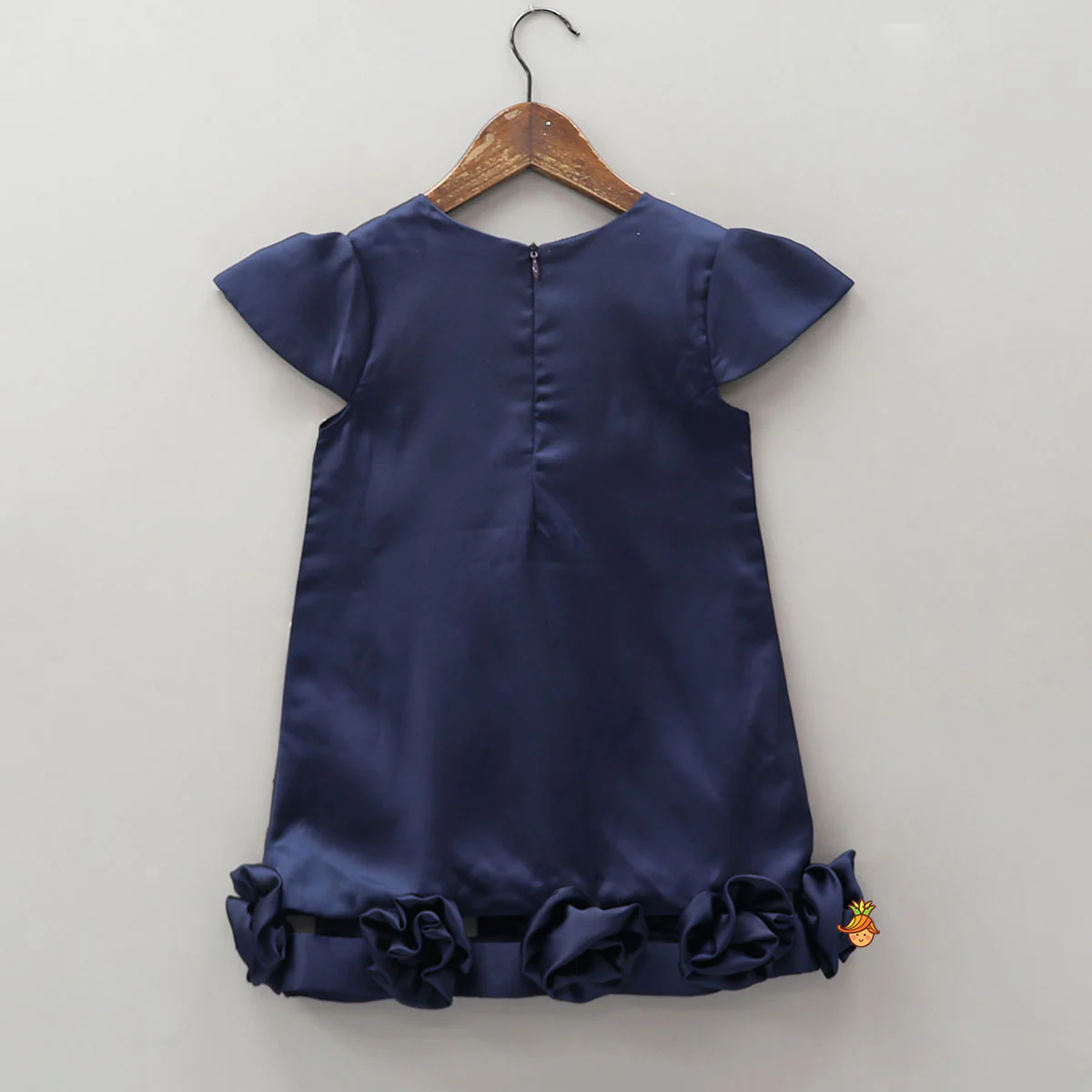 Fabric Roses Adorned Dress With Chain Sling Bag - Image 2