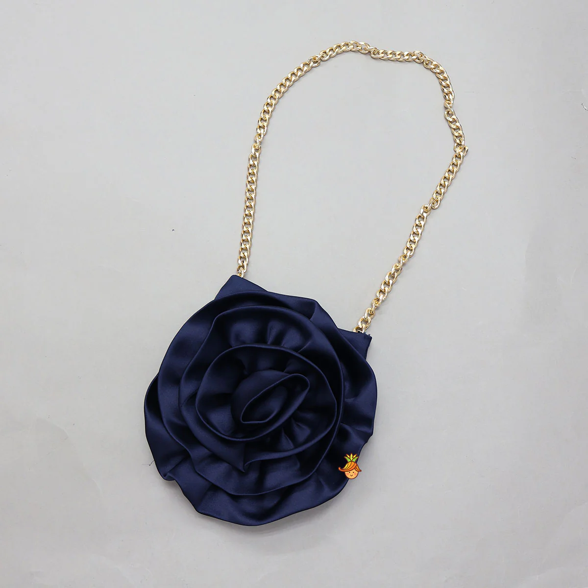 Fabric Roses Adorned Dress With Chain Sling Bag - Image 6