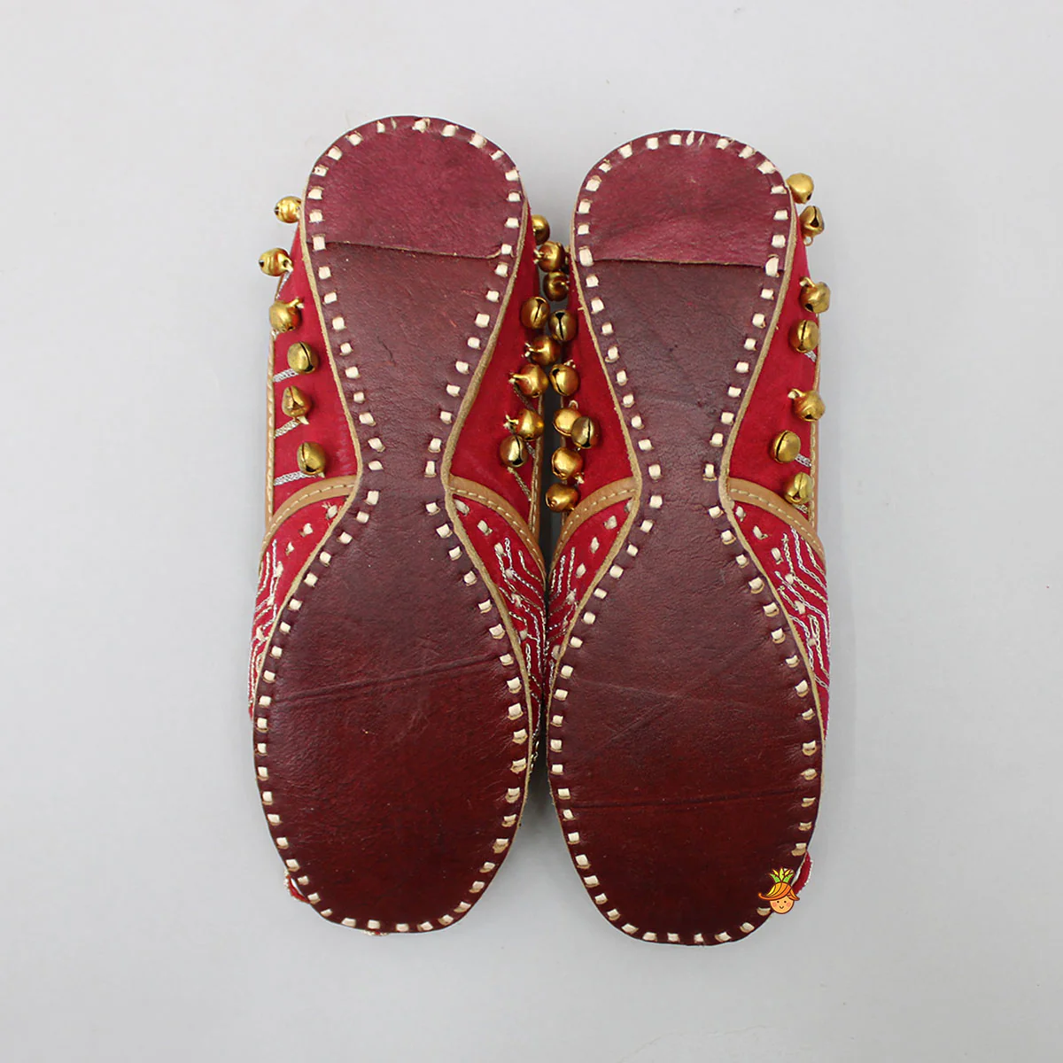 Fabulous Embroidered Small Bells Embellished Jutti - Image 2