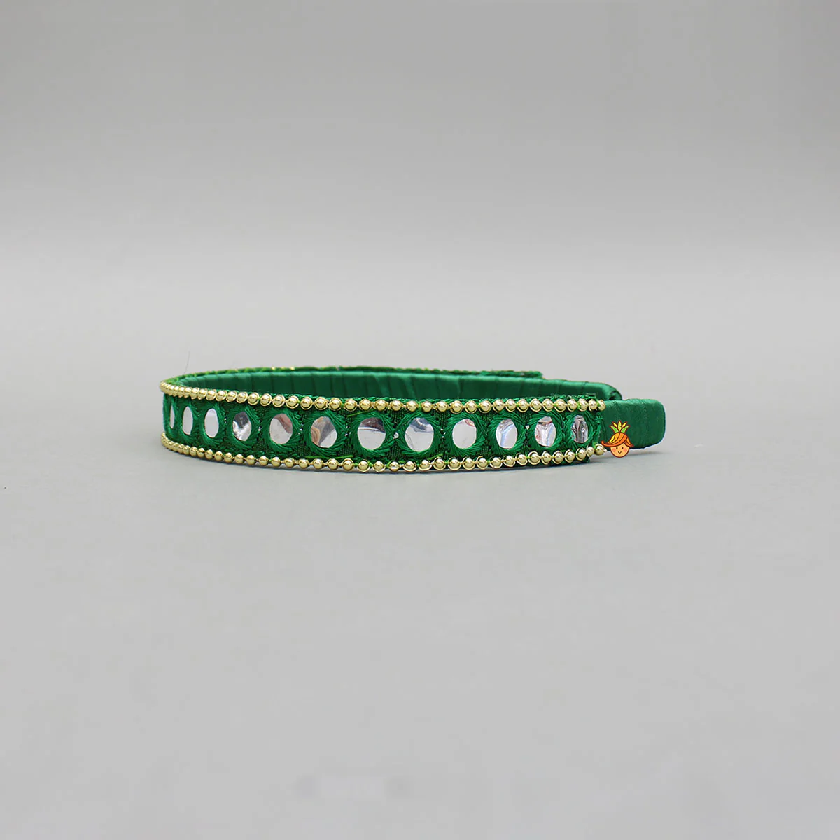 Faux Mirror Work Green Hair Band