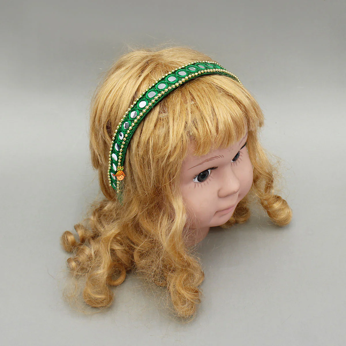 Faux Mirror Work Green Hair Band - Image 5