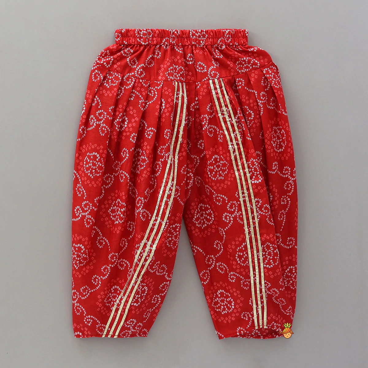 Faux Mirror Work Kurti And Bandhani Printed Patiala Style Pant - Image 4