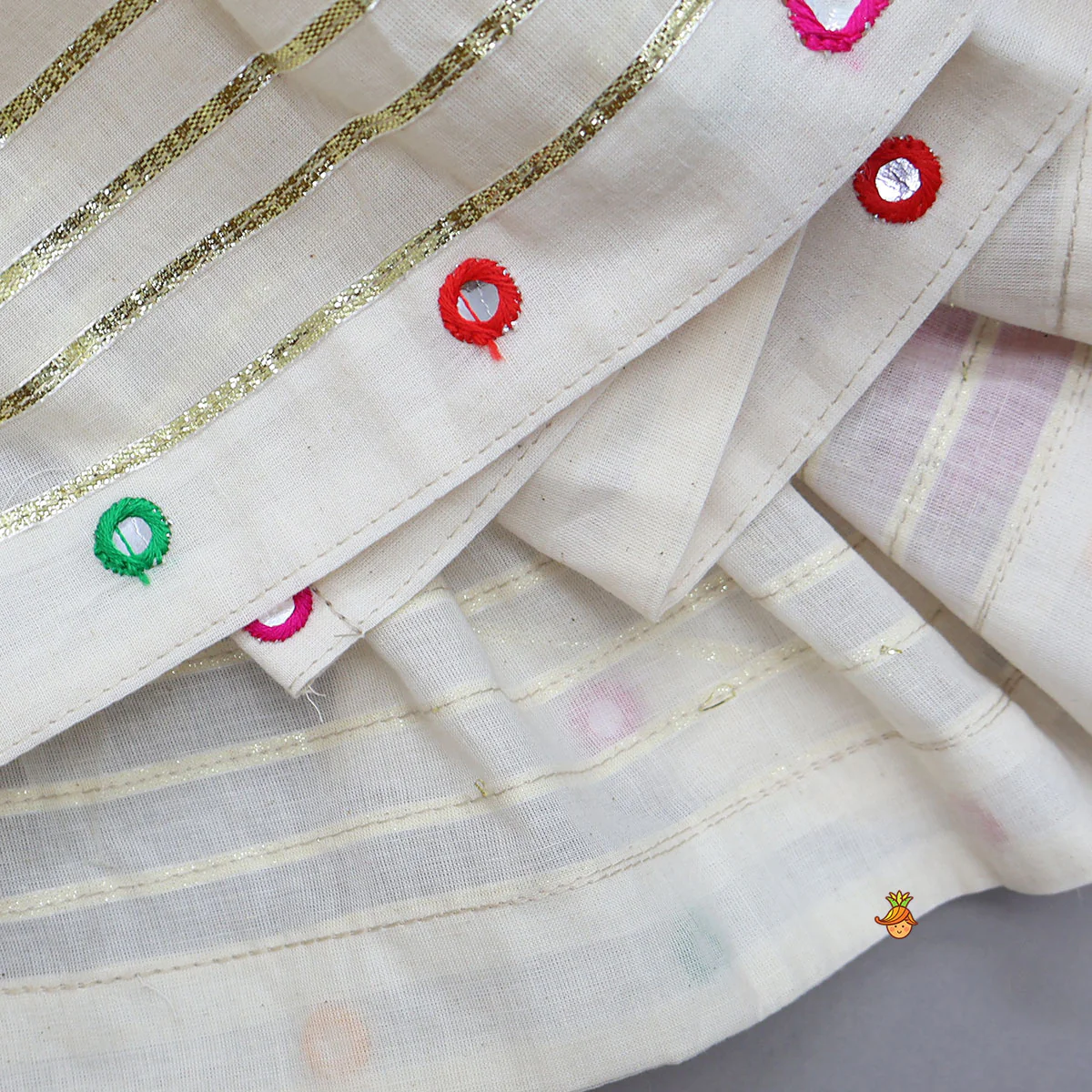 Faux Mirror Work Kurti And Bandhani Printed Patiala Style Pant - Image 5