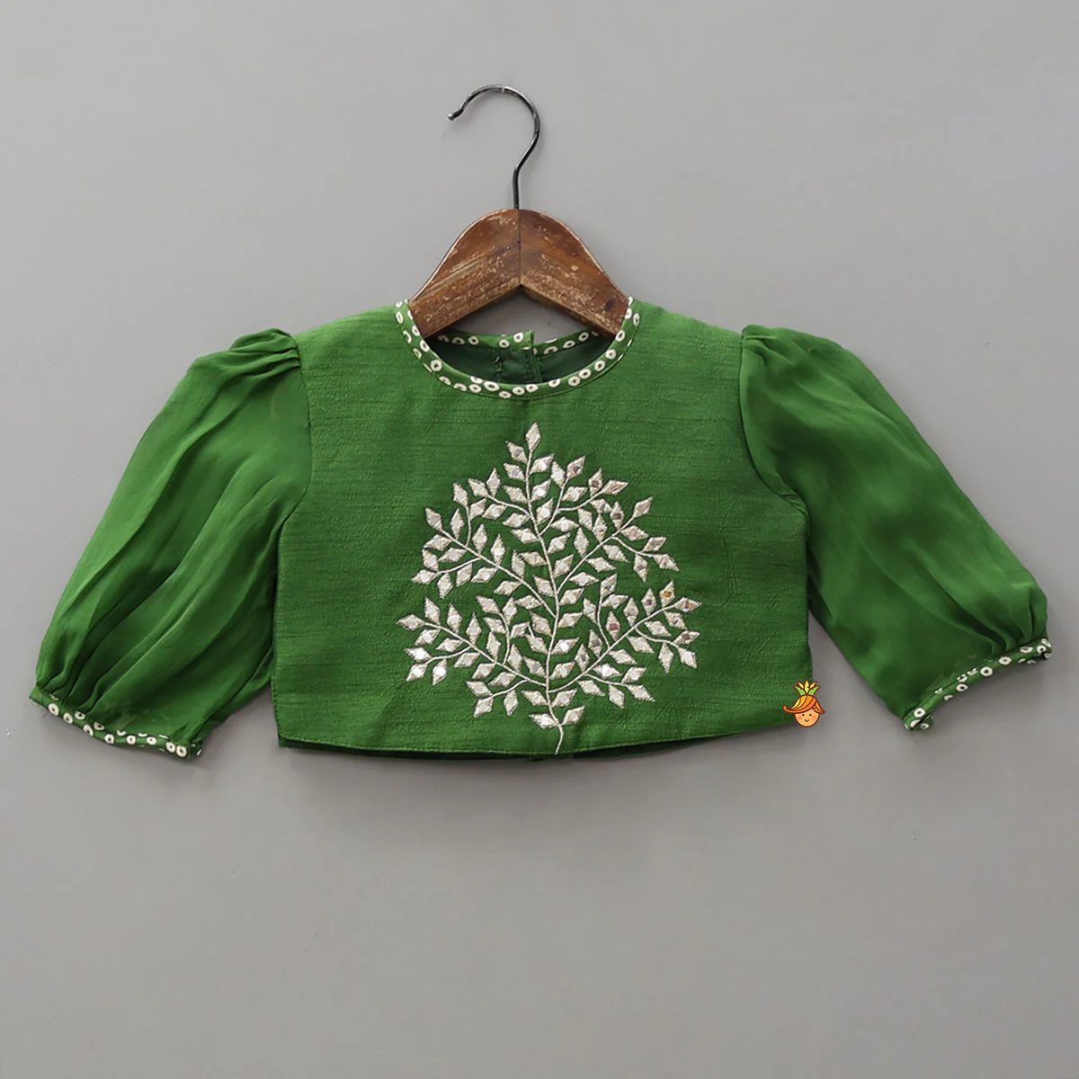 Faux Mirror Work Top And Bandhani Printed Lehenga - Image 3
