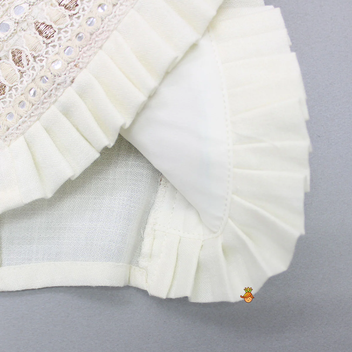 Faux Mirror Work Top And Stylish Lehenga With Net Dupatta - Image 6