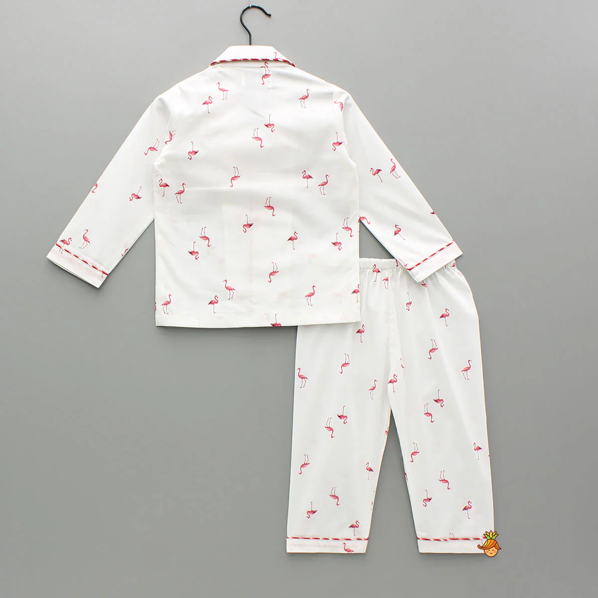 Flamingoes Printed Notch Collar Sleepwear - Image 2